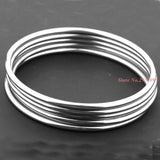 3mm 5pcs Silver Stainless Steel Bracelet Mens Womens Unisex Jewelry
