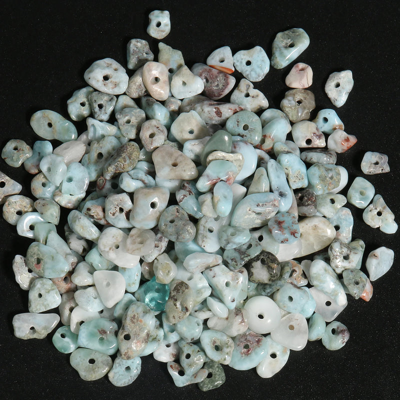 Natural Larimar Beads Gravel Chip Loose Spacer Beads 16 Inches