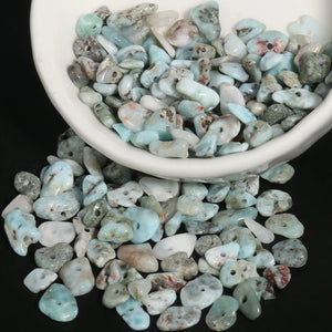 Natural Larimar Beads Gravel Chip Loose Spacer Beads 16 Inches