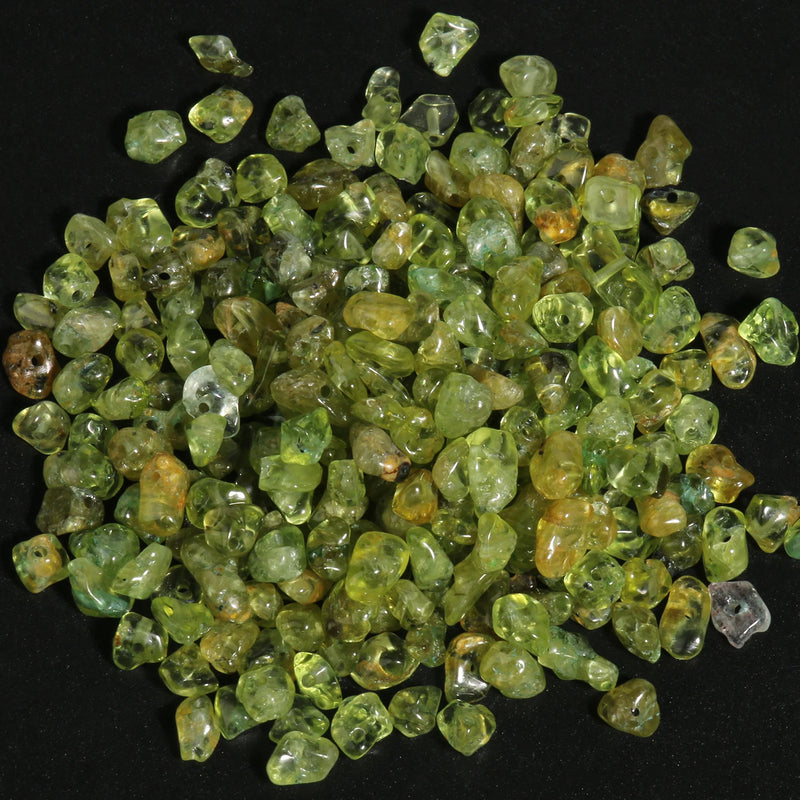 3mm-8mm Peridot Olivine Gravel Chip Loose Beads 16 Inch