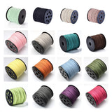 3mm 90M Flat Faux Suede Cord Leather Lace Thread DIY Necklace Bracelet Making