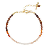 3mm Amazonite Beaded Bracelet Stainless Steel Chain Charm