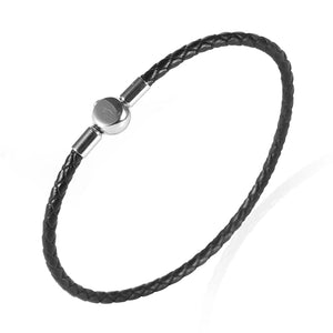 3mm Red Pink Purple Braided Woven Thin Leather Crod Wrap Bracelet