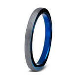 3mm Women's Tungsten Carbide Wedding Ring Domed Brushed Finish High Comfort Fit