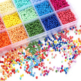 3mm Charm Beads Glass Seed Bead DIY Bracelet Jewelry Making 18 Colors 9000pcs