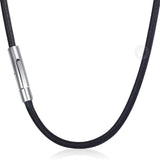 3mm Brown Leather Necklace for Men Stainless Steel Clasp LDN22