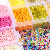3mm Glass Seed Bead Box Set with Tools for DIY Jewelry