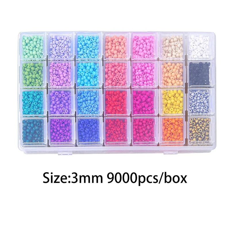 3mm Charm Czech Glass Seed Beads Kit for DIY Jewelry Making