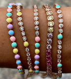 3mm CZ Enamel Bracelet Chain for Men Women