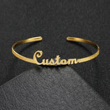 3mm Name Bracelet Stainless Steel Frosted Adjustable Bangle for Women
