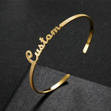 3mm Name Bracelet Stainless Steel Frosted Adjustable Bangle for Women