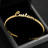 3mm Name Bracelet Stainless Steel Frosted Adjustable Bangle for Women