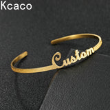 3mm Name Bracelet Stainless Steel Frosted Adjustable Bangle for Women