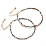 Dainty Pyrite Chain Bracelet 14k Plated Copper