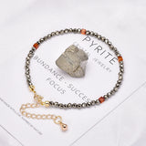 Dainty Pyrite Chain Bracelet 14k Plated Copper