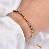 Dainty Pyrite Chain Bracelet 14k Plated Copper