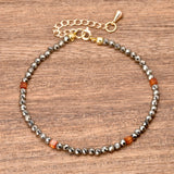 Dainty Pyrite Chain Bracelet 14k Plated Copper