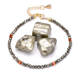 Dainty Pyrite Chain Bracelet 14k Plated Copper