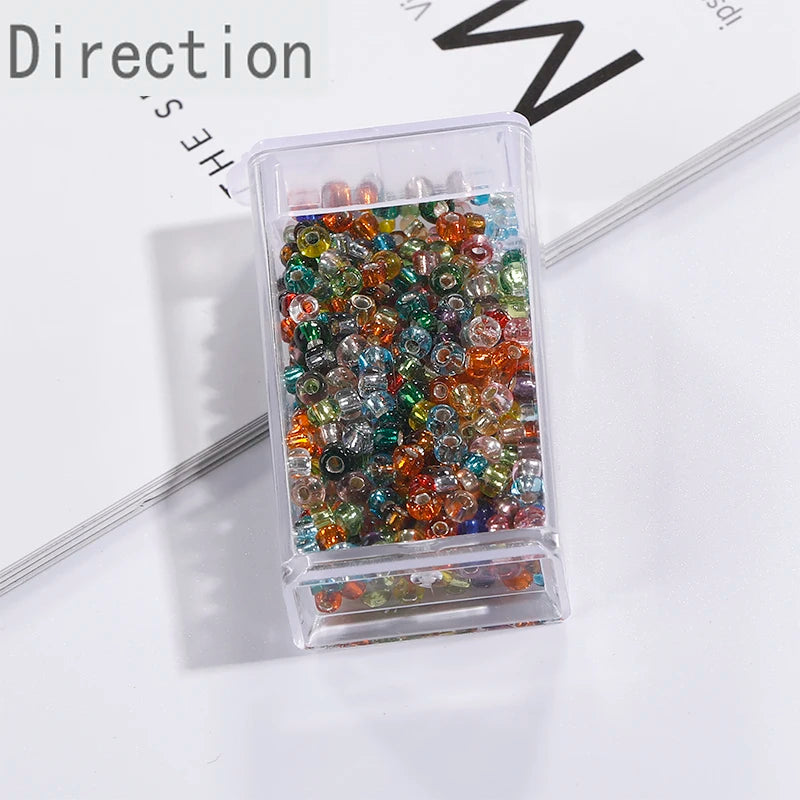 3mm Silver-filled Glass Rice Beads DIY Jewelry Necklace Material