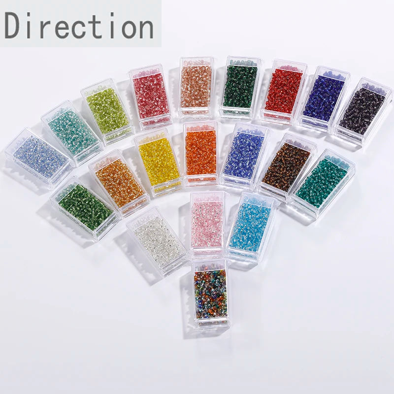 3mm Silver-filled Glass Rice Beads DIY Jewelry Necklace Material