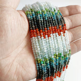 3mm Faceted Mixed Crystals Beads Round Faceted Jaspers 15''