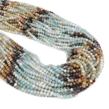 3mm Faceted Mixed Crystals Beads Round Faceted Jaspers 15''
