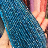 3mm Faceted Natural Apatite Beads Loose Gem Stone Beads Round Findings Jewelry