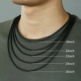 3mm Leather Cord Necklace For Men Stainless Steel Magnetic Brown Rope Choker