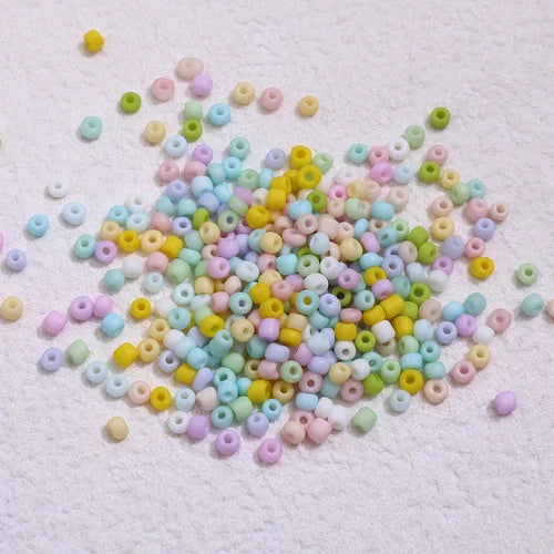 3mm Macaron Frosted Glass Rice Beads DIY Jewelry Material