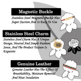 3mm Braided Leather Cord Choker Necklace with Rose Flower Coin Pendant