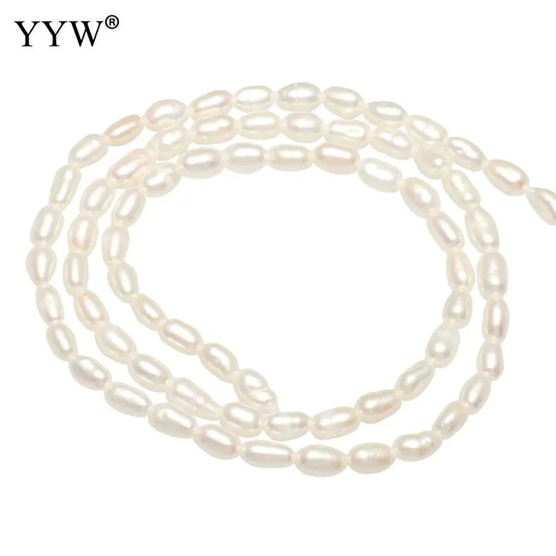3mm Rice Freshwater Pearl Beads 0.8mm Hole Pink Purple