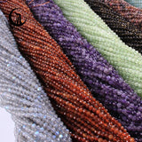 3mm Nat Faceted Tourmaline Garnet Agate Jades Gem Stone Rd Lse Spacer Beads 15''