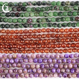 3mm Nat Faceted Tourmaline Garnet Agate Jades Gem Stone Rd Lse Spacer Beads 15''