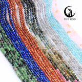 3mm Nat Faceted Tourmaline Garnet Agate Jades Gem Stone Rd Lse Spacer Beads 15''