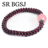 3mm Garnet Rose Quartz Women Jewelry Bracelet 7inch