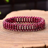 3mm Natural Garnet Beads Bracelet For Women Birthstone Jewelry