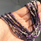 3mm Purple Crystal Faceted Flower Loose Spacer Beads 15''
