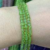 3mm Natural Peridot Cube Beads 15'' Faceted DIY Bracelet Necklace