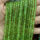 3mm Natural Peridot Cube Beads 15'' Faceted DIY Bracelet Necklace