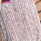 Natural Purple Spodumene Stone Faceted Round Beads for Jewelry Making