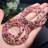 Natural Rainbow Tourmaline Quartz Bracelet Jewelry AAAAA
