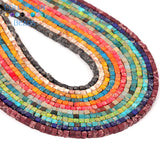 3mm Sea Sediment Jaspers Square Loose Beads 15''