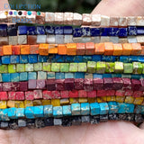 3mm Sea Sediment Jaspers Square Loose Beads 15''
