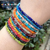 3mm Sea Sediment Jaspers Square Loose Beads 15''