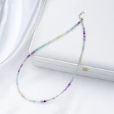 3mm Tourmaline Handwork Necklace for Women 925 Sterling Silver Choker