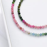 3mm Tourmaline Handwork Necklace for Women 925 Sterling Silver Choker