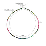3mm Tourmaline Handwork Necklace for Women 925 Sterling Silver Choker