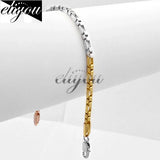 3mm Box Link Chain Bracelet Yellow Rose  C11 YRWB