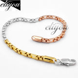 3mm Box Link Chain Bracelet Yellow Rose  C11 YRWB