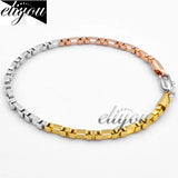 3mm Box Link Chain Bracelet Yellow Rose  C11 YRWB